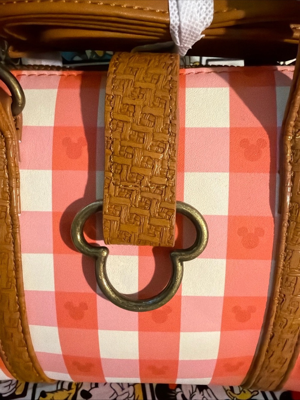 Loungefly Disney Mickey Mouse Gingham Picnic Basket Crossbody/Purse Bag, NWT - Picture 6 of 11